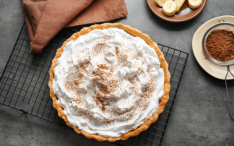This is an image of chocolate cream pie