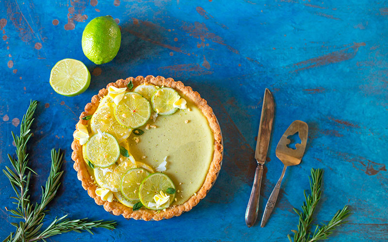This is an image of sour cream key lime pie
