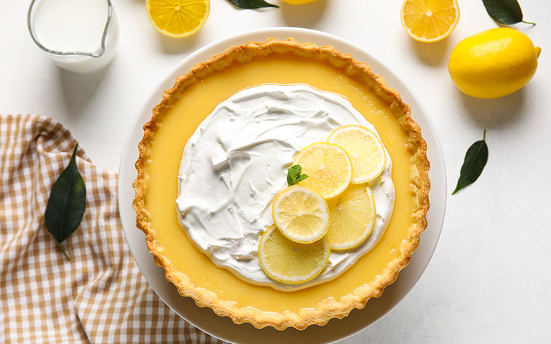 This is an image of sour cream lemon pie.